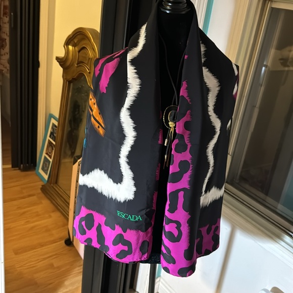 Vintage Large ESCADA Silk Scarf - Picture 4 of 6